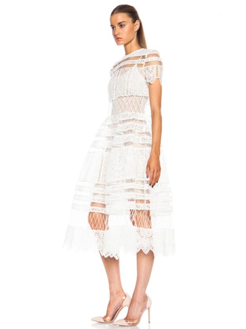 Zimmermann Riot Eyelet Bell Nylon-Blend Dress Size S NEW - Picture 3 of 16